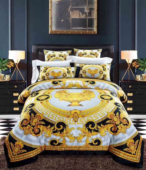 versace bedding set ebay|Versace comforter set king.